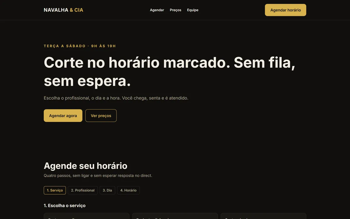 Prévia do site demonstrativo Navalha & Cia